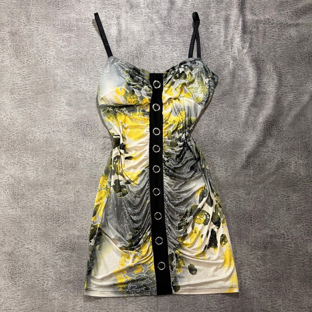 Y2k Tie Dye Ruched Bodycon Mini Dress